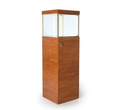 China Light Oak Perfume Display Cabinet Stand Up Display Case For Shopping Mall for sale