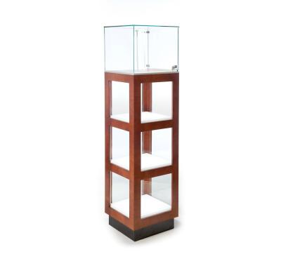 China Commercial Upright Lighted Display Cabinet With Levelers 65 Inch Height for sale