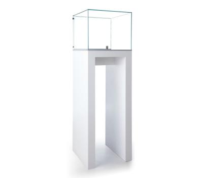 China White Laminate Lighted Display Cabinet Portable With Brushed Silver for sale