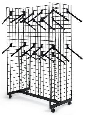 China Commercial Retail Display Racks Gridwall Fixtures With Wheels 7 Ball Waterfall Hooks for sale