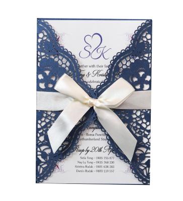 China Europe Cheap Laser Cut Wedding Cards Luxury Invitation Cards With Envelope for sale