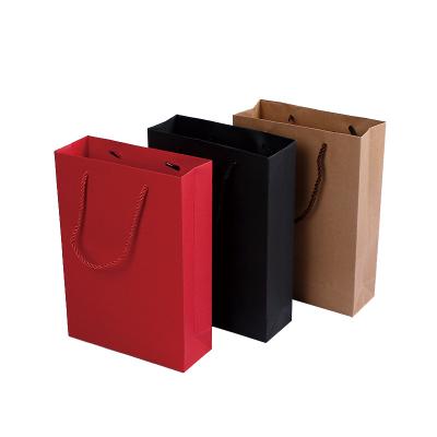 China Recycled Materials Ready To Ship Cake Packaging Bags Multi Colors Plain Kraft Paper Bag Gift Bags With Handle for sale