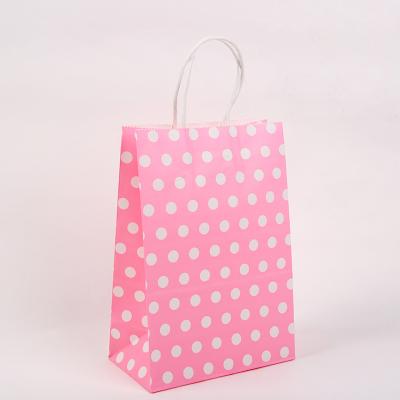 China Gift & Affordable Dot Design Packaging Bags Mini Craft 8 Colors Paper Gift Bags For Events for sale