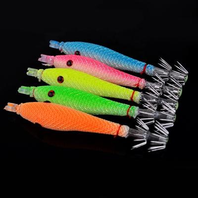 China Bulk Sale 8g/9cm Sea Fishing Shrimp Squid Hook Luminous Soft Wood Simulated Octopus Metal Baits Lures With Hook Burrs for sale