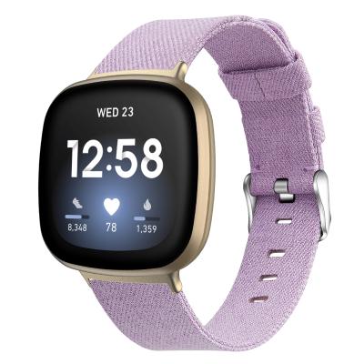 China 2020 Wholesale New Arrival Leisure Watch Strap Replacement Watch Band Canvas Watch Band For Fitbit Versa 3 for sale