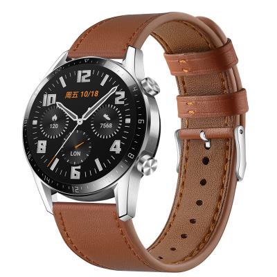 China Replacement Round Strap Band Watch Tail Leather Watch Band For Huawei GT2 22mm Stylish Watchband for sale