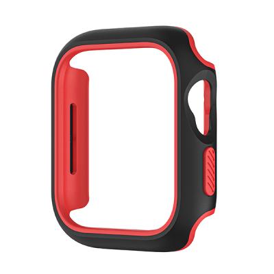 China Fashionable Pure Color TPU and PC Two Color Protective Watch Case Sleeve Cover for Apple Watch Series 4-6 SE for sale