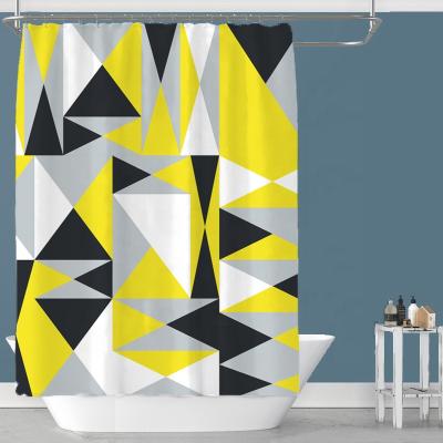 China Sustainable Modern Bright And Nice Abstracts Pattern Shower Curtain 3D Digital Printed Water Proof for sale