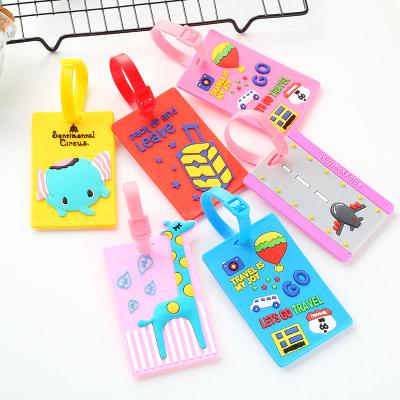 China Suitcase Trolley Handle New Arrival 2022 Customized OEM PVC Rubber Cartoon Luggage Moving Tags For Suitcases Women for sale