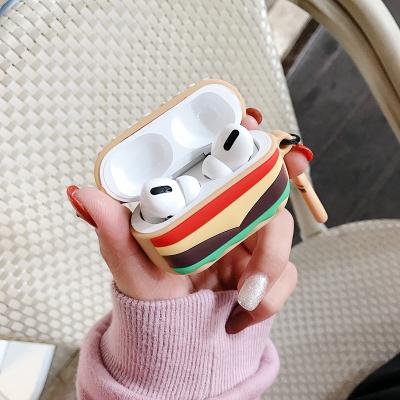 China For Halloween Pumpkin 3D Silicone 3D Cases Cute Cartoon Cover Earphone Hook Earphones Protective Cute Burger Wireless Earphones Pro Case With Custom Logo for sale