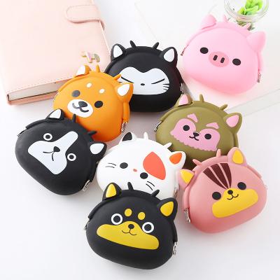 China 100% Mini Coin Bag Candy Color Portable Silicone Cartoon Coin Purses Animal Female Pocket Change Wallet Good Quality Key Eco-friendly Wholesale for sale