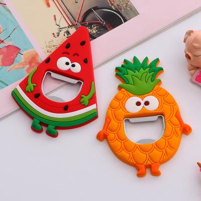 China Viable Customized OEM Shape Multi Function Fridge Magnet 2D/3D PVC Cartoon Rubber Soft Wine Bottle Opener With Magnet for sale