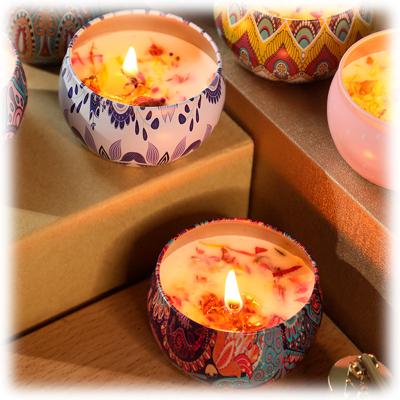 China Wholesale Vegan Christmas Private Label Soy Wax Romantic Scented Round Candles Scented Luxury Colorful Scented Candles for sale