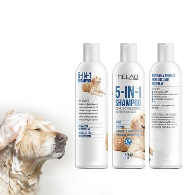 China Private Label Sustainable Organic Pet Natural Cleansing + Conditioner+Deodorant+moisturizes+detangle 5 in 1 Pet Shampoo for sale