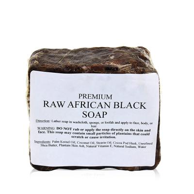 China Wholesale Private Label Organic Raw Handmade Soap Anti Acne Natural Basic Cleansing Face And Body Wash African Black Soap for sale