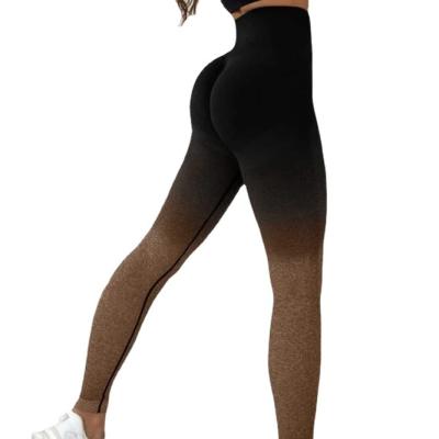 China Breathable Custom Logo OEM gradient Fitness legging butt Lifting Sports Legging Honey Peach Hip rainbow color Yoga Seamless Legging for sale