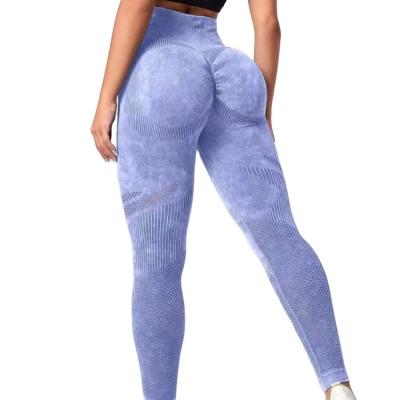 China Breathable Custom Logo OEM seamless activewear factory water washed mesh seamless fitness legging stone wash butt lifting legging for sale