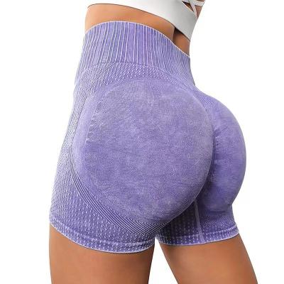 China Breathable Custom Logo OEM seamless clothing factory water washed seamless workout shorts stone wash butt lifting shorts for sale