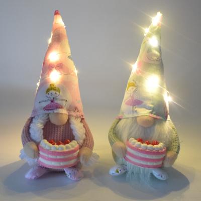 China 10 Inch Happy Birthday Party Celebration Dolls Birthday Gifts Or Decorations Led Gonk Plush Scandinavian Light Up Birthday Gifts Gnomes for sale