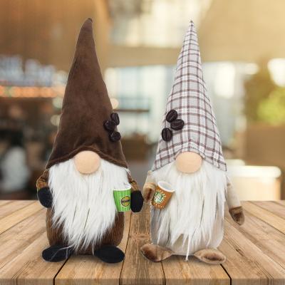 China 13 Inch Christmas Gifts Dolls Gonk Cafe Ornaments Coffee Brown Plush Kitchen Gnomes Polyester for sale