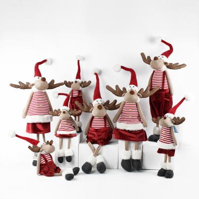 China Christamas Decoration Novelty Stuffed Reindeer Christmas Gifts Deer Dolls New Resting Indoor Reindeer Stuffed Reindeer Elk Plush Christmas Decoration for sale