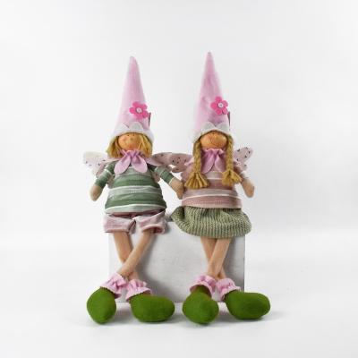 China New Home Custom Craft Plush Gifts Sitting Decoration Kids Long Legs Boy And Girl Decoration for sale