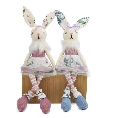 China 16.5 Inch Easter Product Holiday Polyester Ornaments Home Bunny Easter Decorative Rabbit Plush Toy With Long Ear for sale