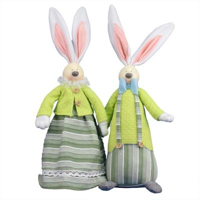 China Table Polyester Easter Farmhouse Centerpiece Decor Rabbit Spring Holiday Green New Stuffed Bunnies Ornaments for sale