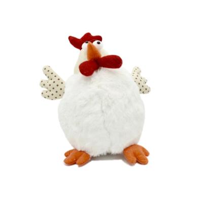 China 8 Inch Easter Stuffed Chicken Rooster Decoration Stuffed Animal Plush Toy White Soft Cloth Hen For Home Decor Spring Gifts for sale