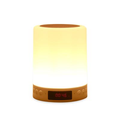 China Amazon Hot Sale Night Light Color Changing Speaker Light Blue LED Tooth Speaker Colorful With Alarm Clock for sale