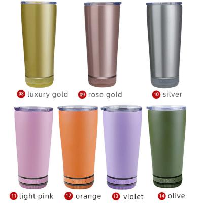 China Promotional Gift 500ml Vacuum Flask Music Tumbler Glass Sound Speakers Tumbler for sale