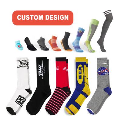 China Casual Custom Calcetines Logo Designer Cotton Men Socks Fashion Sporty Custom Dress Printing Sublimation Embroidery for sale