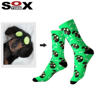 China SOXTOWN Low MOQ Dog Novelty Animal Socks Viable Custom Made Funny Sublimation 3D Digital Printing Blank for sale