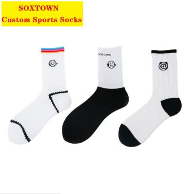 China Custom Made Calzini Soxtown Logo Brand Women Men Unisex Sporty Cotton Tube Tube Socks Candy Color for sale