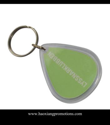 China OEM accepted promotional gifts printed clear plastic custom acrylic keychain for sale