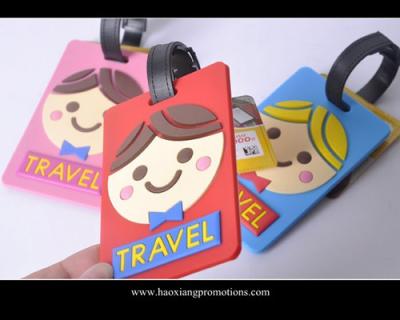 China wholesale good quality custom promotional soft pvc cartoon luggage tag for sale