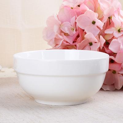 China Bowls Customized Logo Serving Stocked Big Small Round White Ceramic Ramen Soup Bowls for sale