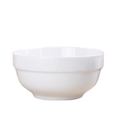 China Factory stocked sells practical and simple white pasta bowl ceramic dinnerware salad bowl customized logo for sale