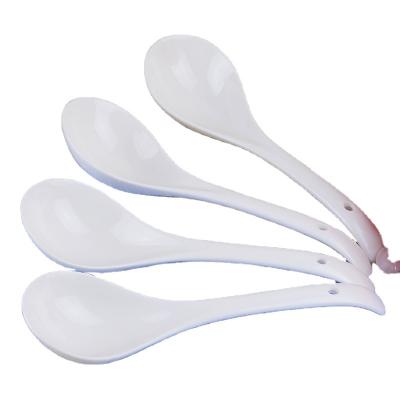 China Factory Direct Sales Sustainable Soup White Rice Large Small Spoon Chinese Ceramic Soup Spoon Customzied for sale