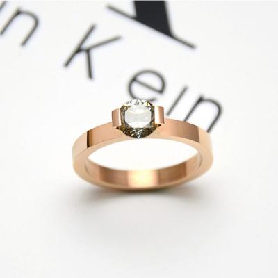 China Titanium guaranteed TRENDY Ring Rose Gold Ring For Women quality personality fashion steel for sale