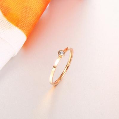 China China Supplier High Quality FASHIONABLE Crystal Ring Rose Gold Plated Zircon Rings Round Ring China Supplier for sale