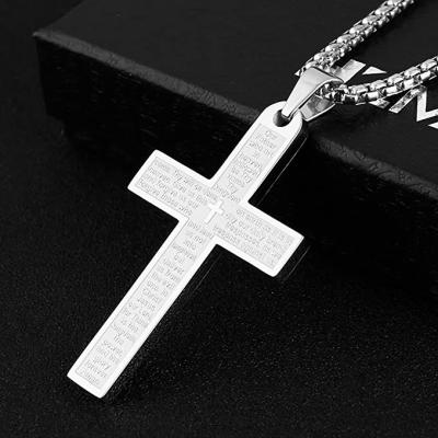 China FASHIONABLE Wholesale Hot Lords Cross Stainless Steel Product Prayer Pendant Necklace for sale