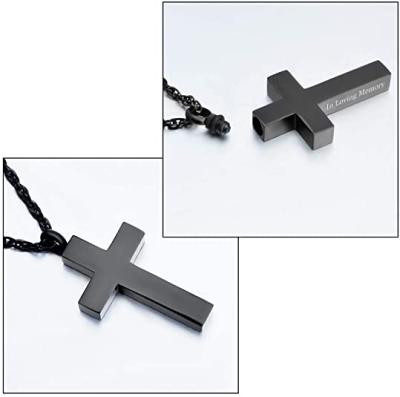 China TRENDY Hot Selling Fashion Urn Necklace With Stainless Steel Cross Cross Pendants for sale