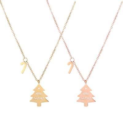 China Fashion Trendy Hot Selling Christmas Titanium Gold Necklace Steel Chain for sale