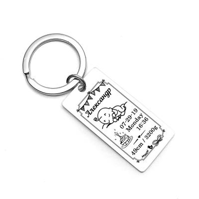 China FASHIONABLE Hot Selling Stainless Steel Baby Memorial Family Pendants Top Quality Key Chain Keychain for sale