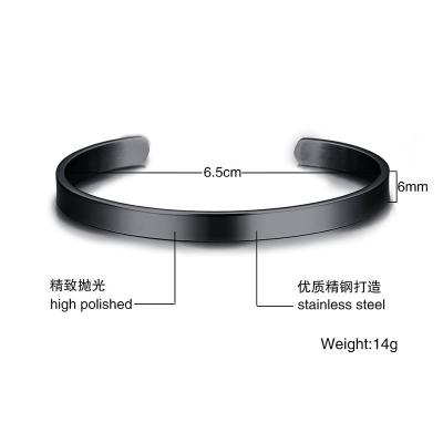 China FASHIONABLE wholesale custom stainless steel c-shaped open shiny simple bracelet for sale