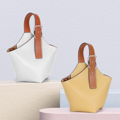 China 100% Leather Eco-Friendly Mini Irregular Shaped Bucket Cross - Body Bags For Women 2022 for sale