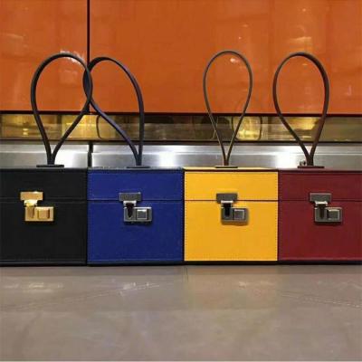 China 100% Eco-Friendly Wholesale High End Quality Ladies PU Leather Mini Box Shape Bags Clutch Handbags For Women for sale