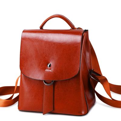 China Fashion Wholesale Price Lady Genuine Leather Backpacks Cheap Women Anti Theft Bag for sale