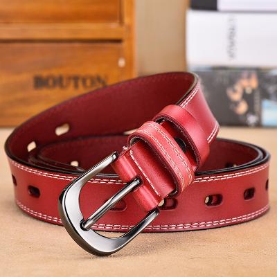 China 100% Genuine Leather Women Belts Eco-friendly Tie Up All-match Casual Ladies Belts Adjustable Designer High Quality Brand for sale